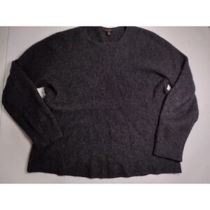 Martin Gordon Mens XL 100% Cashmere Sweater Charcoal‎ Gray Ribbed Crewneck Knit